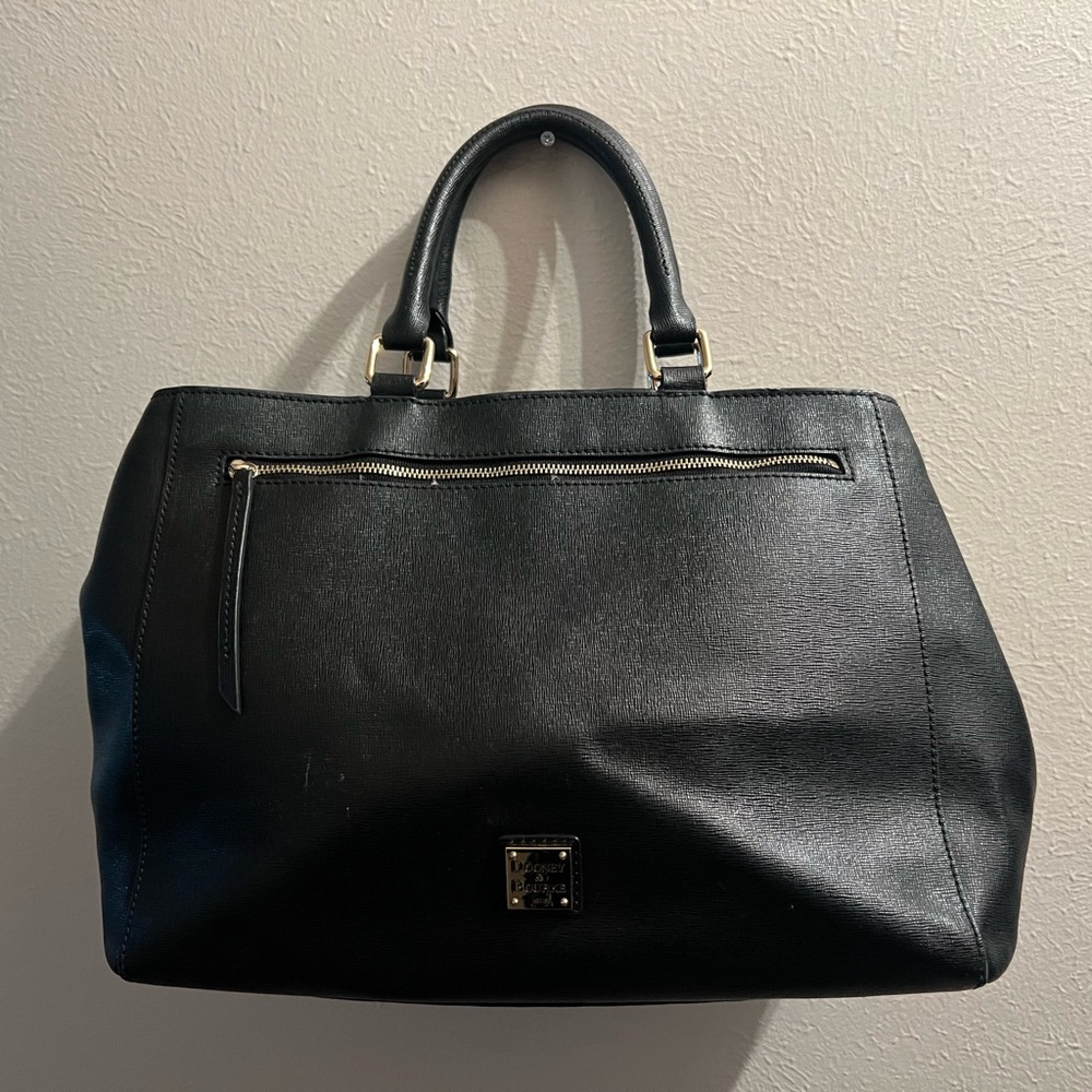 Dooney & Bourke Black Leather Zip Satchel